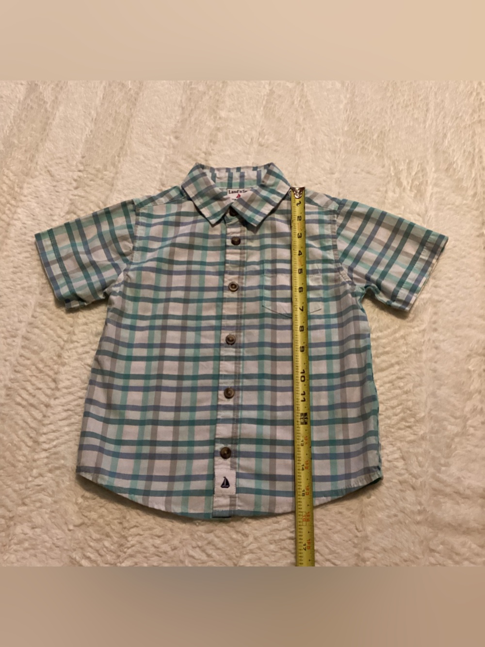Land’ N Sea Boys 4T Plaid Shortsleeve Button Front Western Plaid